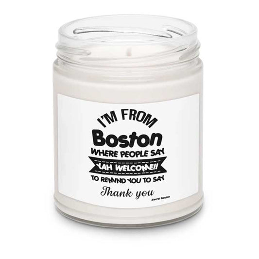 “I’m from Boston, Yah Welcome!” Meme Soy Candle