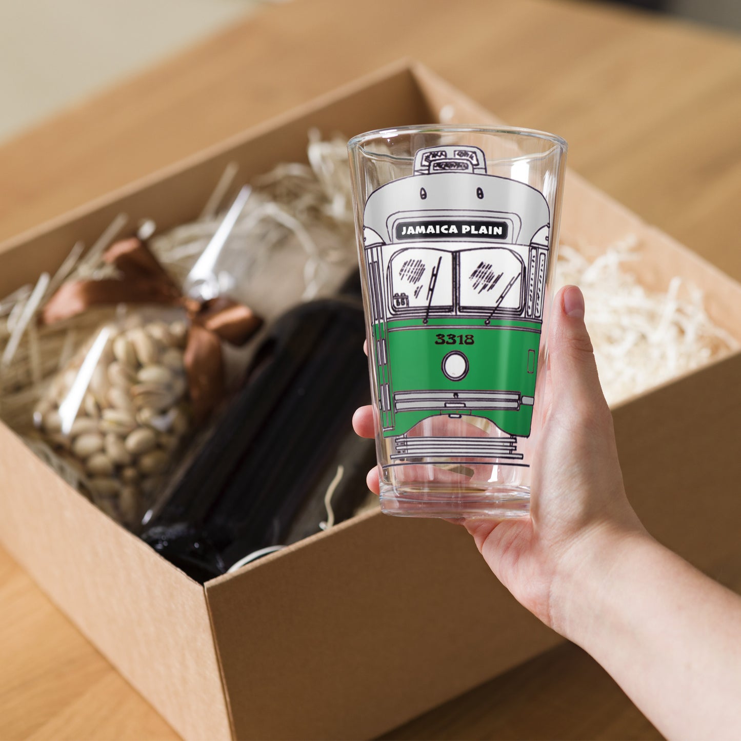 Jamaica Plain Trolley Pint Glass