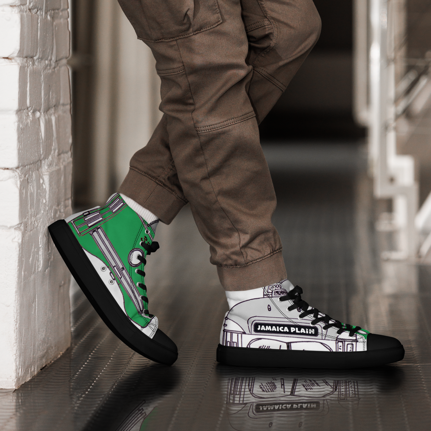 Boston Green Line Trolley High Tops – Streetcar Style Edition