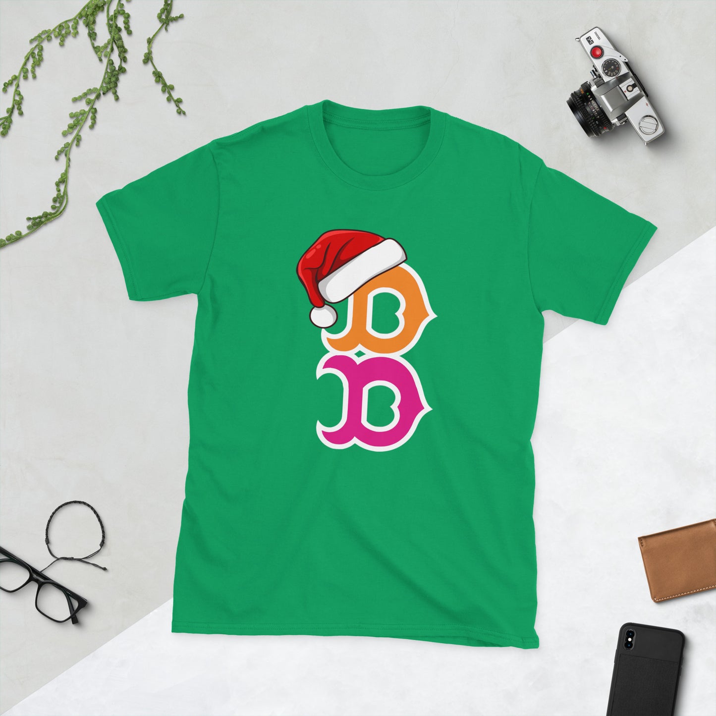 Boston B T-shirt π
 Santa Hat Holiday Edition