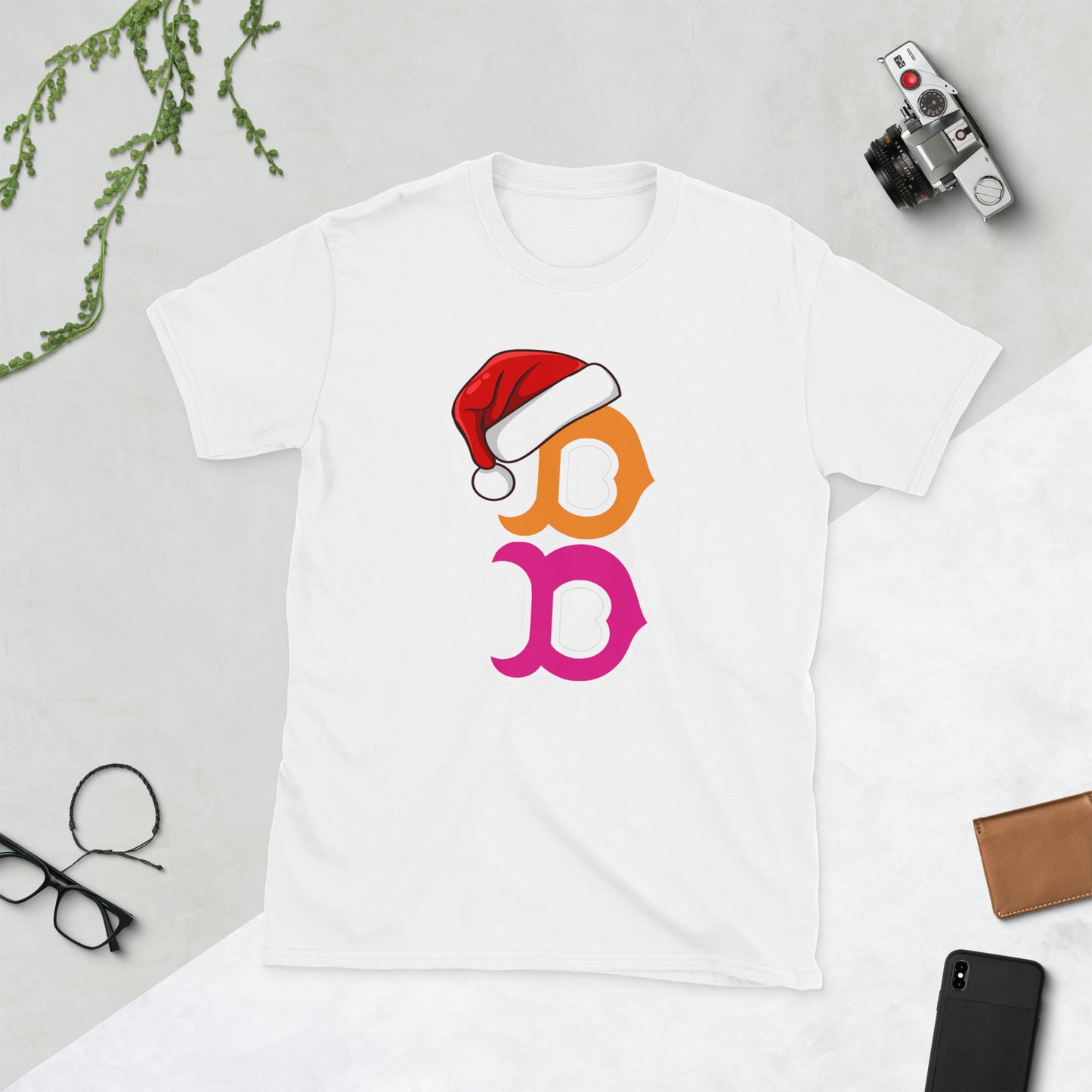 Boston B T-shirt π
 Santa Hat Holiday Edition