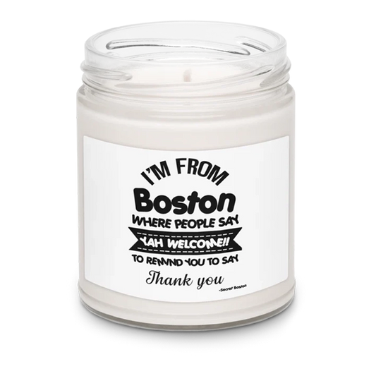 “I’m from Boston, Yah Welcome!” Meme Soy Candle