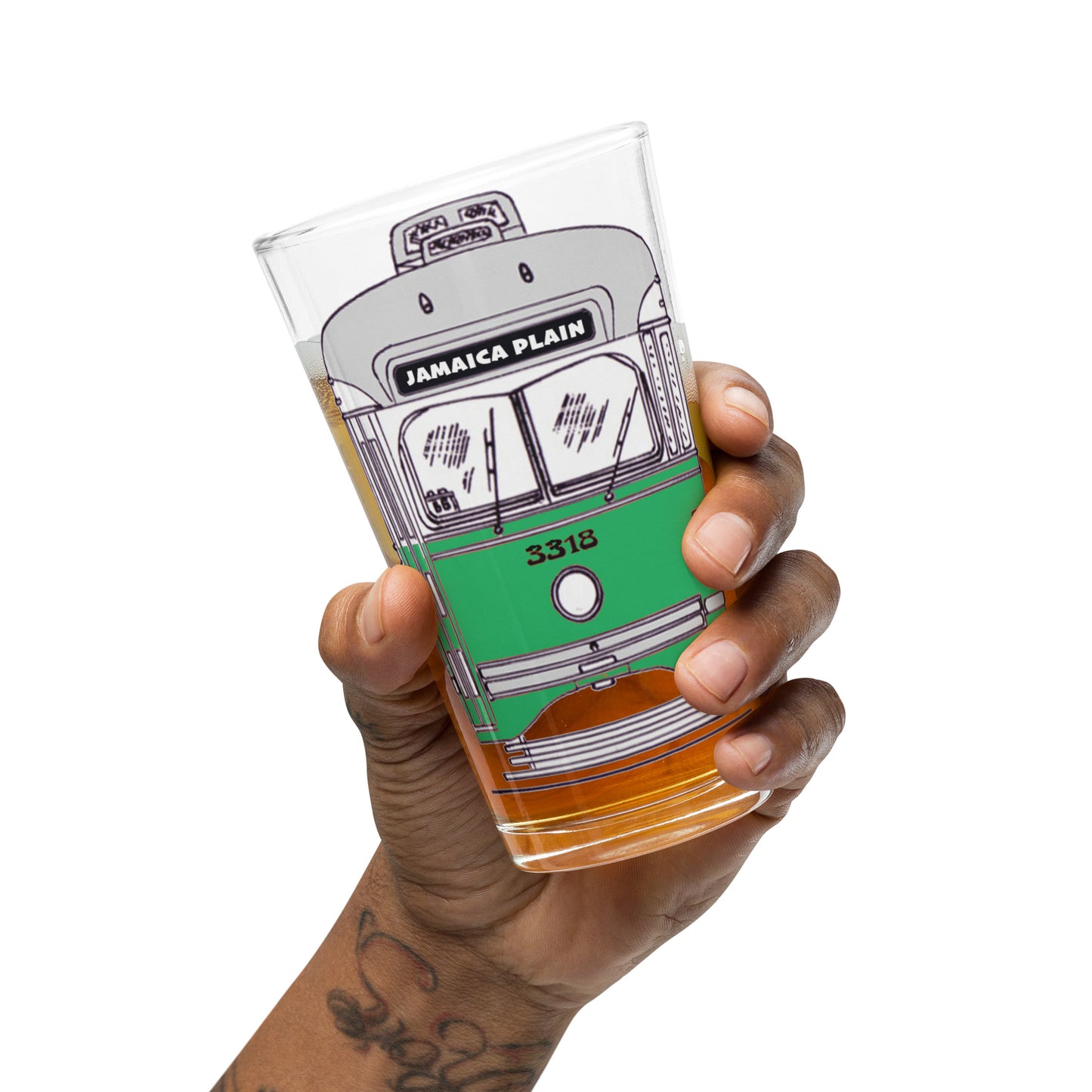 Jamaica Plain Trolley Pint Glass