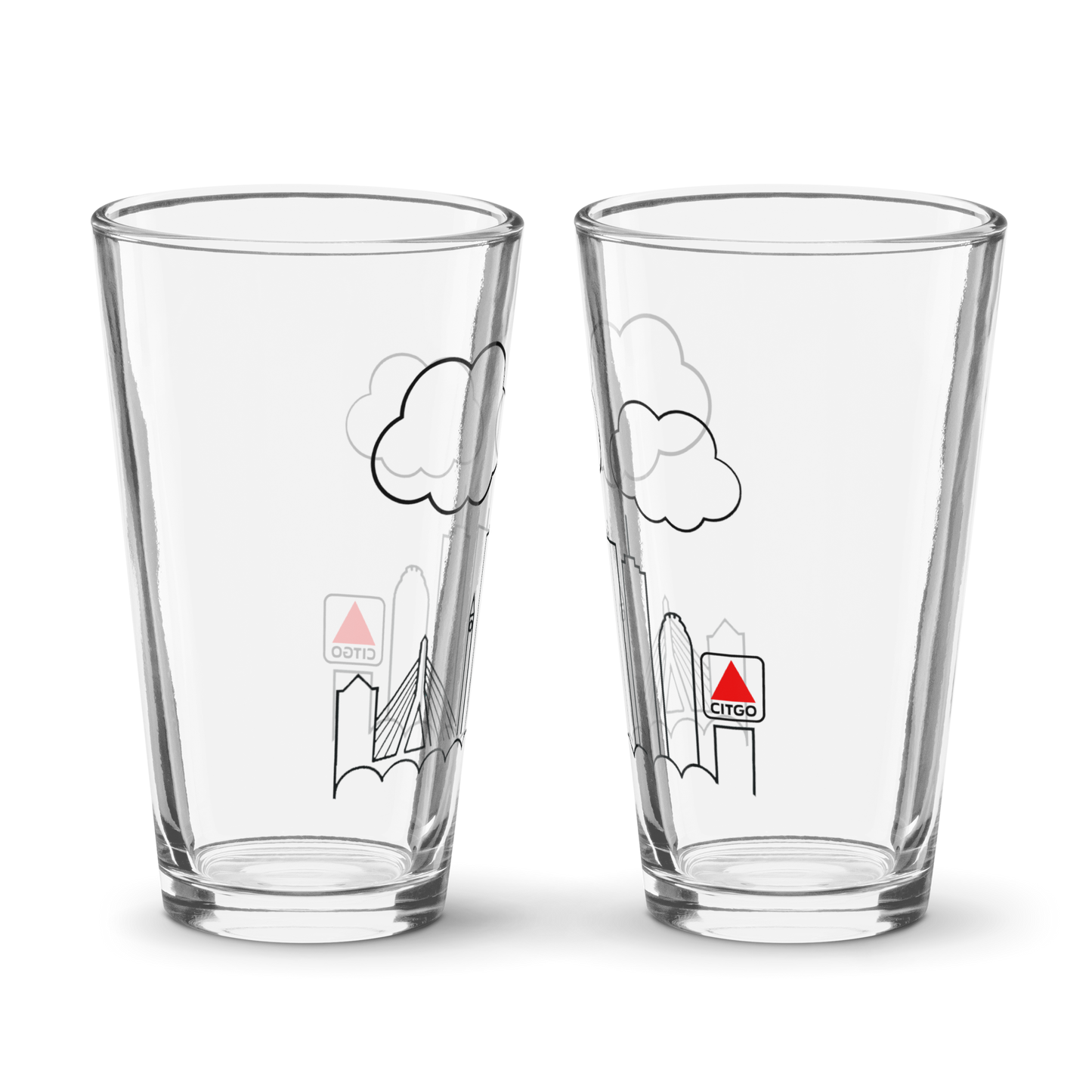 Citgo Skyline Pint Glass