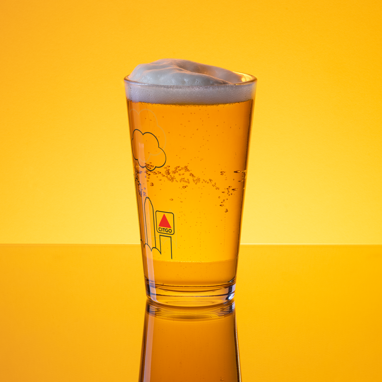 Citgo Skyline Pint Glass